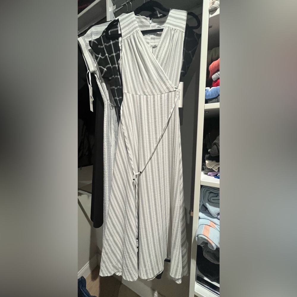 Striped Gray Maxi Dress